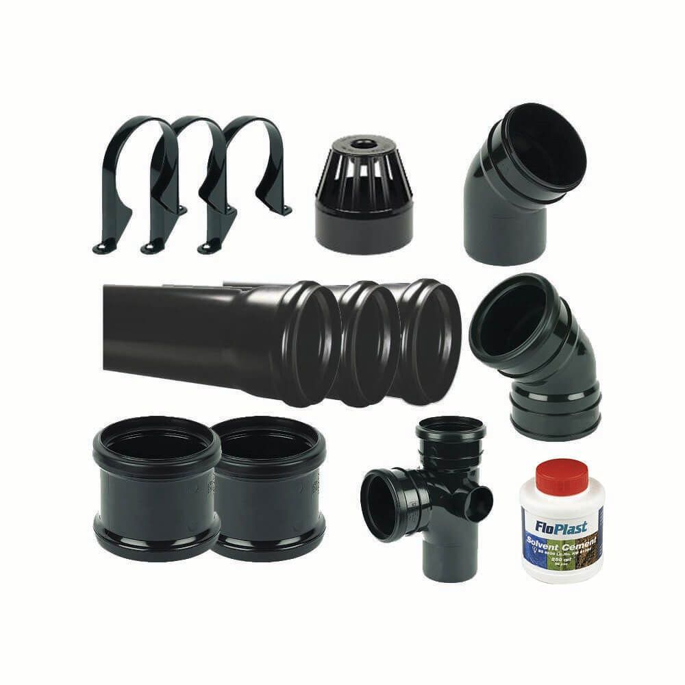 Black Waste Pipe & Fittings